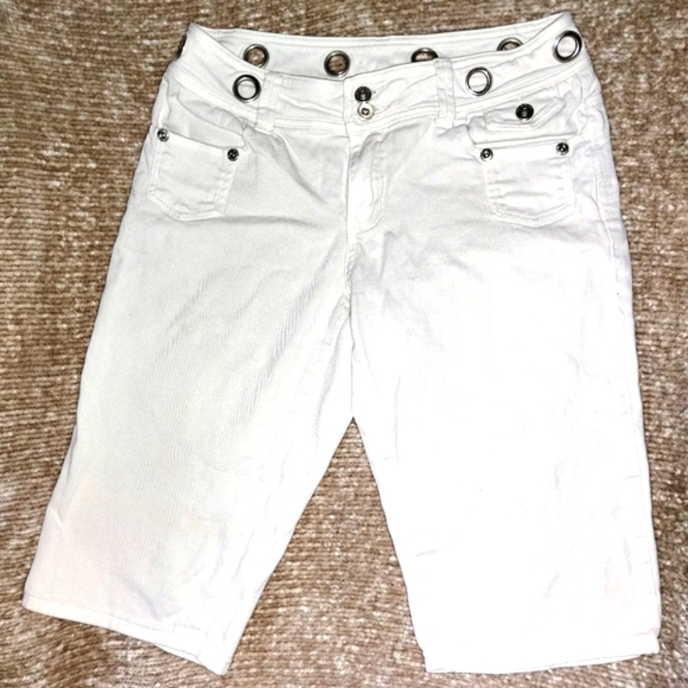Baccini White Denim Jeans Shorts Size 8
